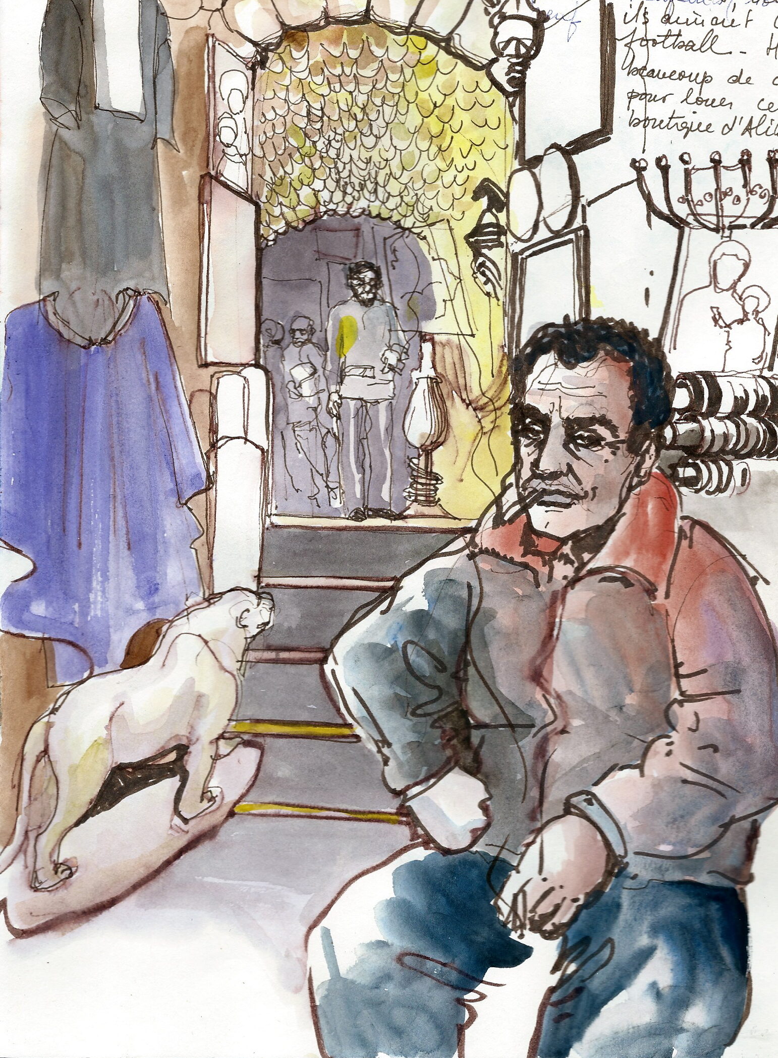 portrait sur le vif dans la boutique du brocanteur