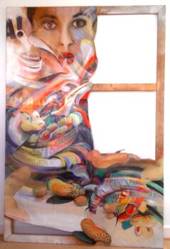 HAA ! peinture acrylique sur affiche, 180x130 cm, 1988
